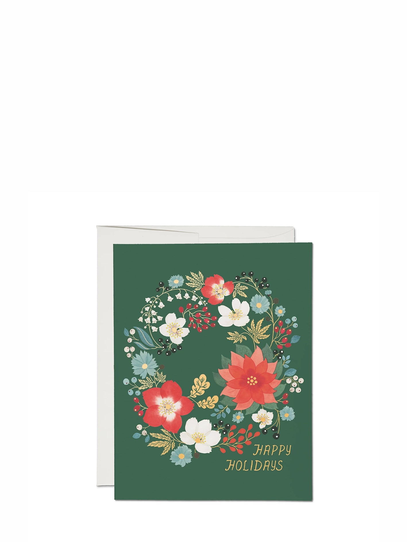 Holiday Wreath happy holidays card