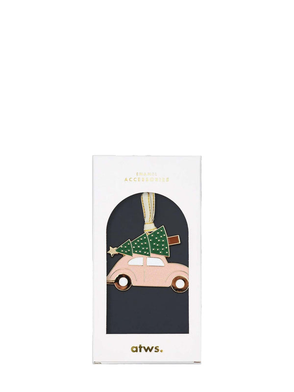 Christmas car enamel ornament