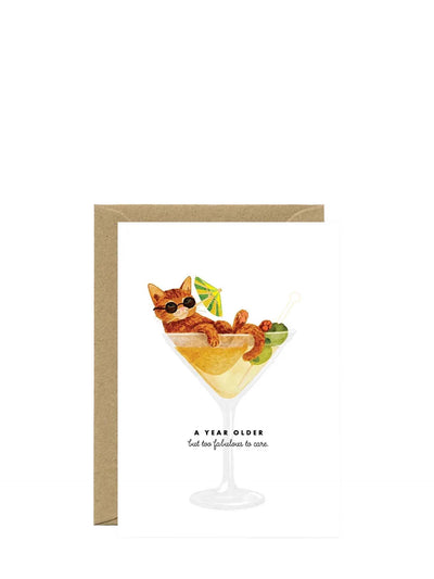 Too fabulous to care birthday card