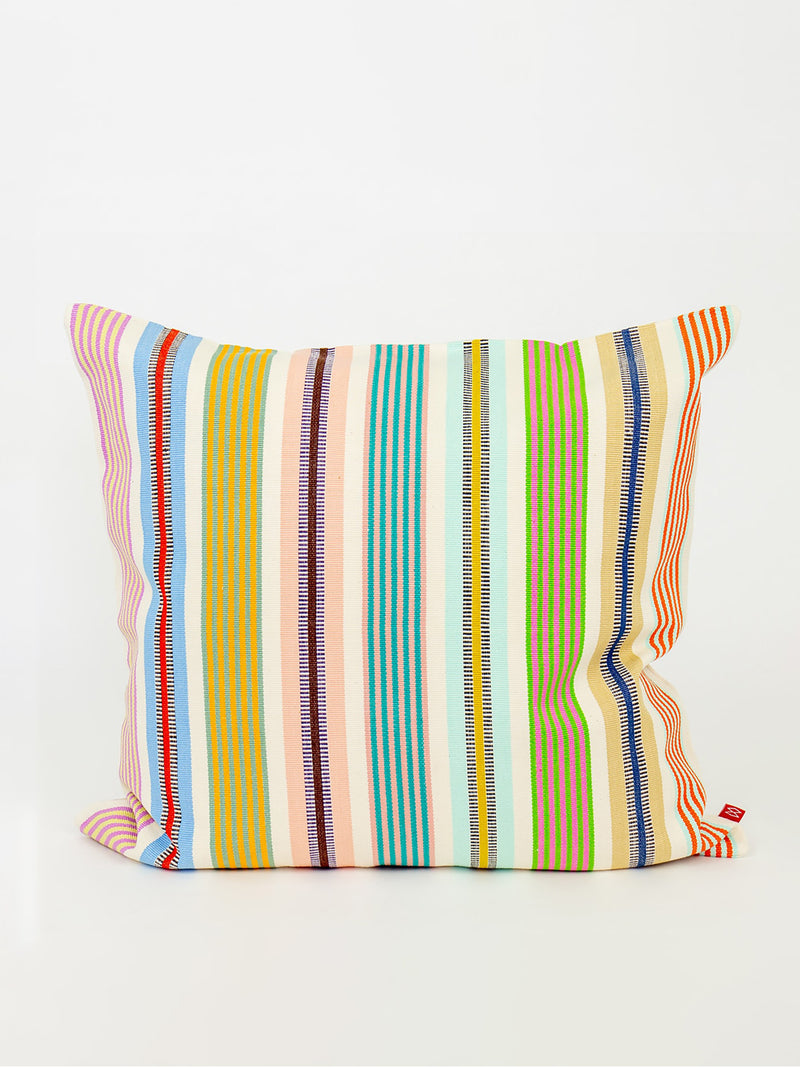 Dolores blanco square cushion cover, multicolour stripes (50x50cm)