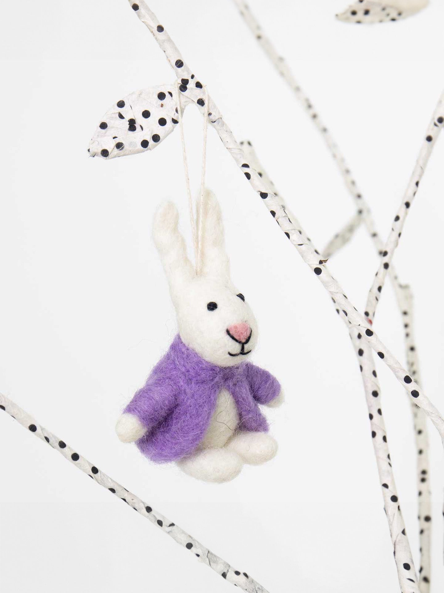 Bunny with Lilac Coat Easter ornament