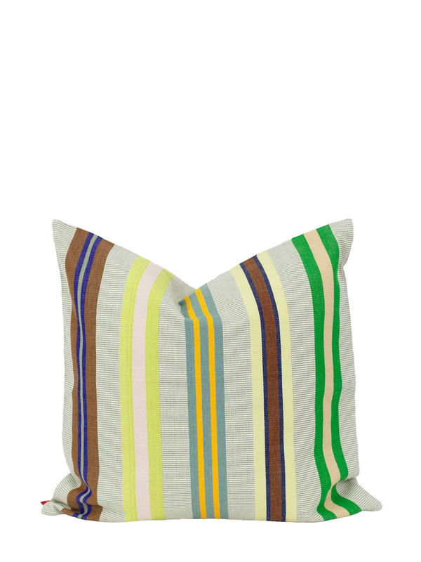 Vina square cushion cover, green-multicolour stripes (50x50cm)