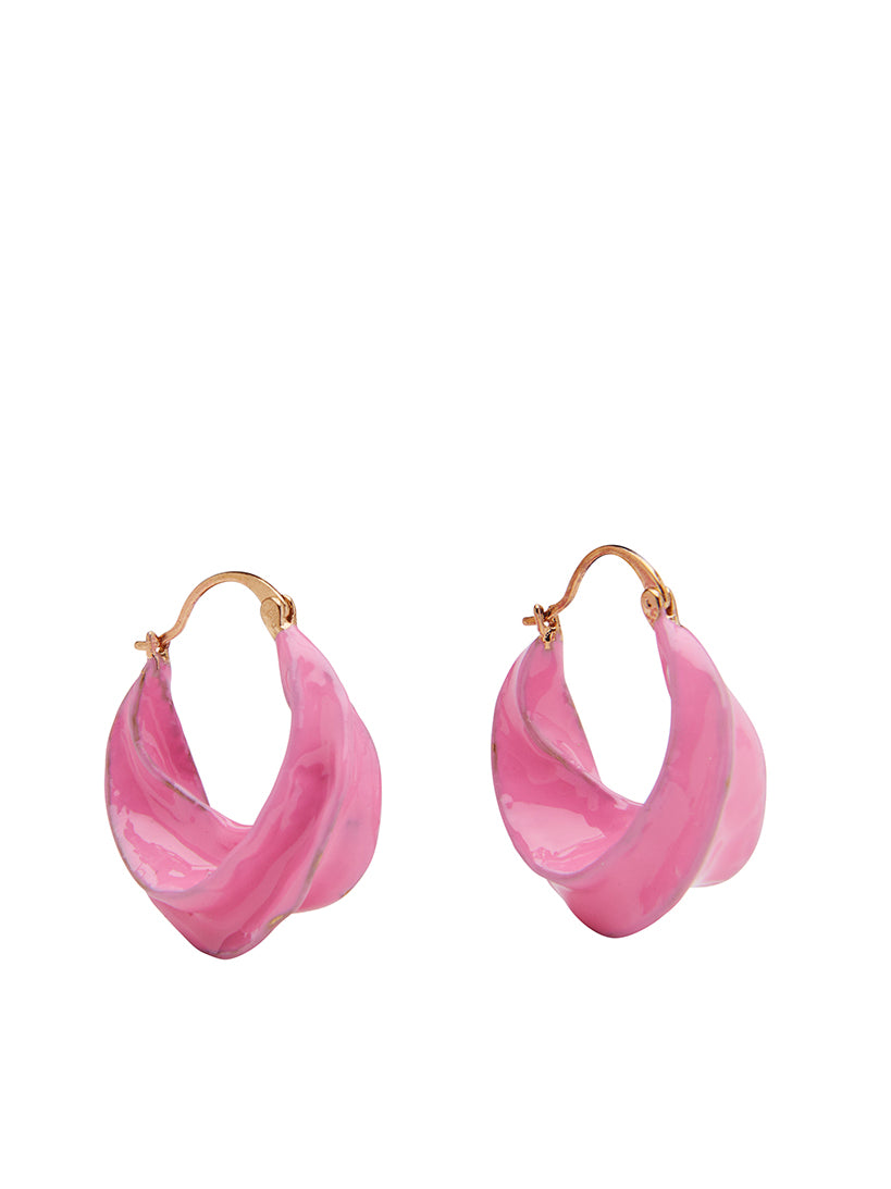 Afrika Enamel Earrings, Baby Pink