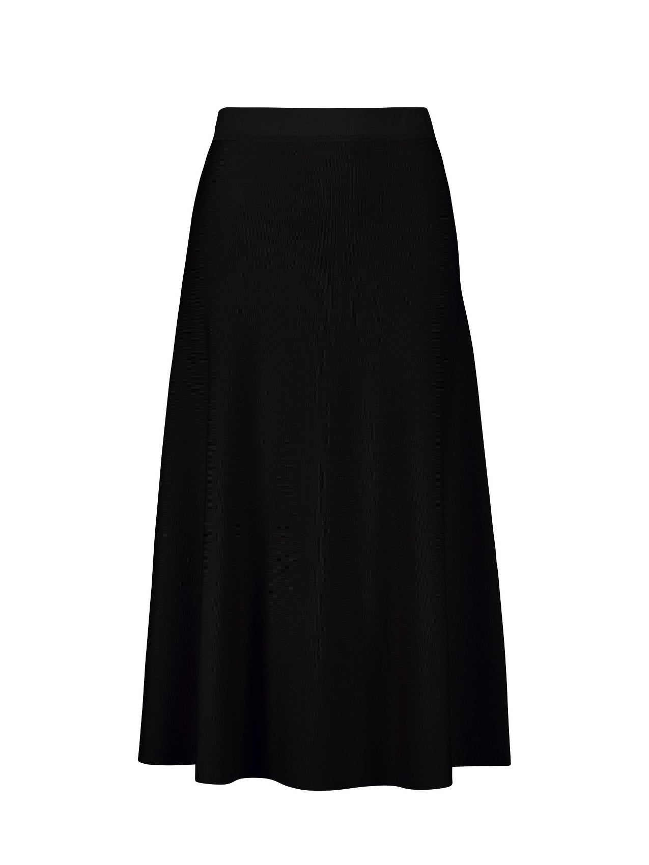 Wool A-line skirt, black
