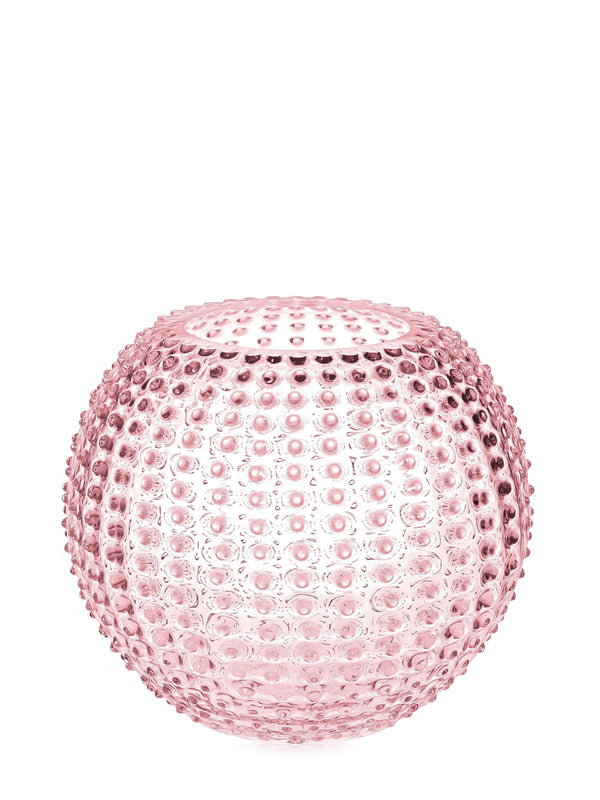 Large Globe hobnail vase, rose pink (24cm)
