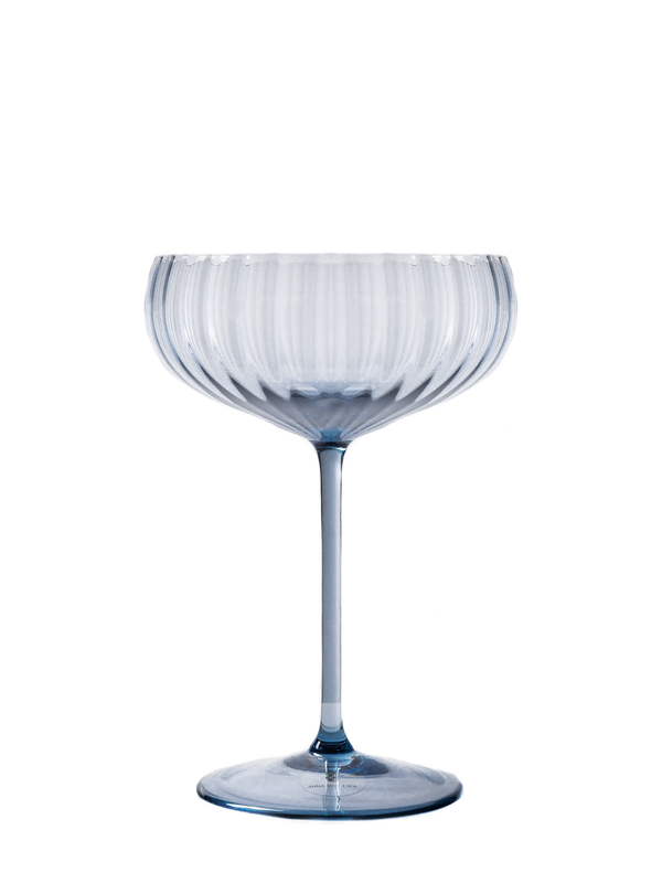 Lyon champagne saucer, smoke blue
