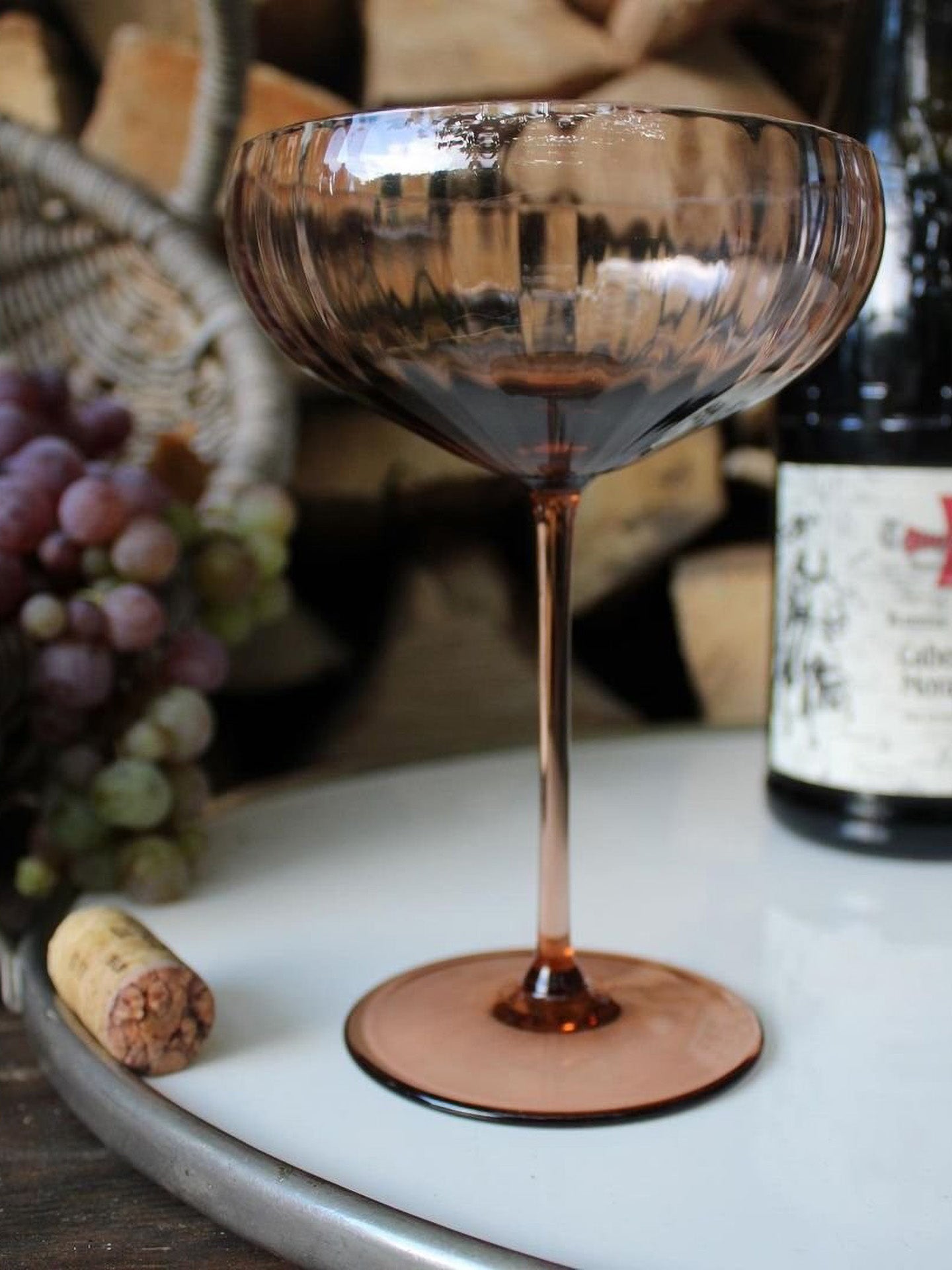 Lyon champagne saucer, brown (new)