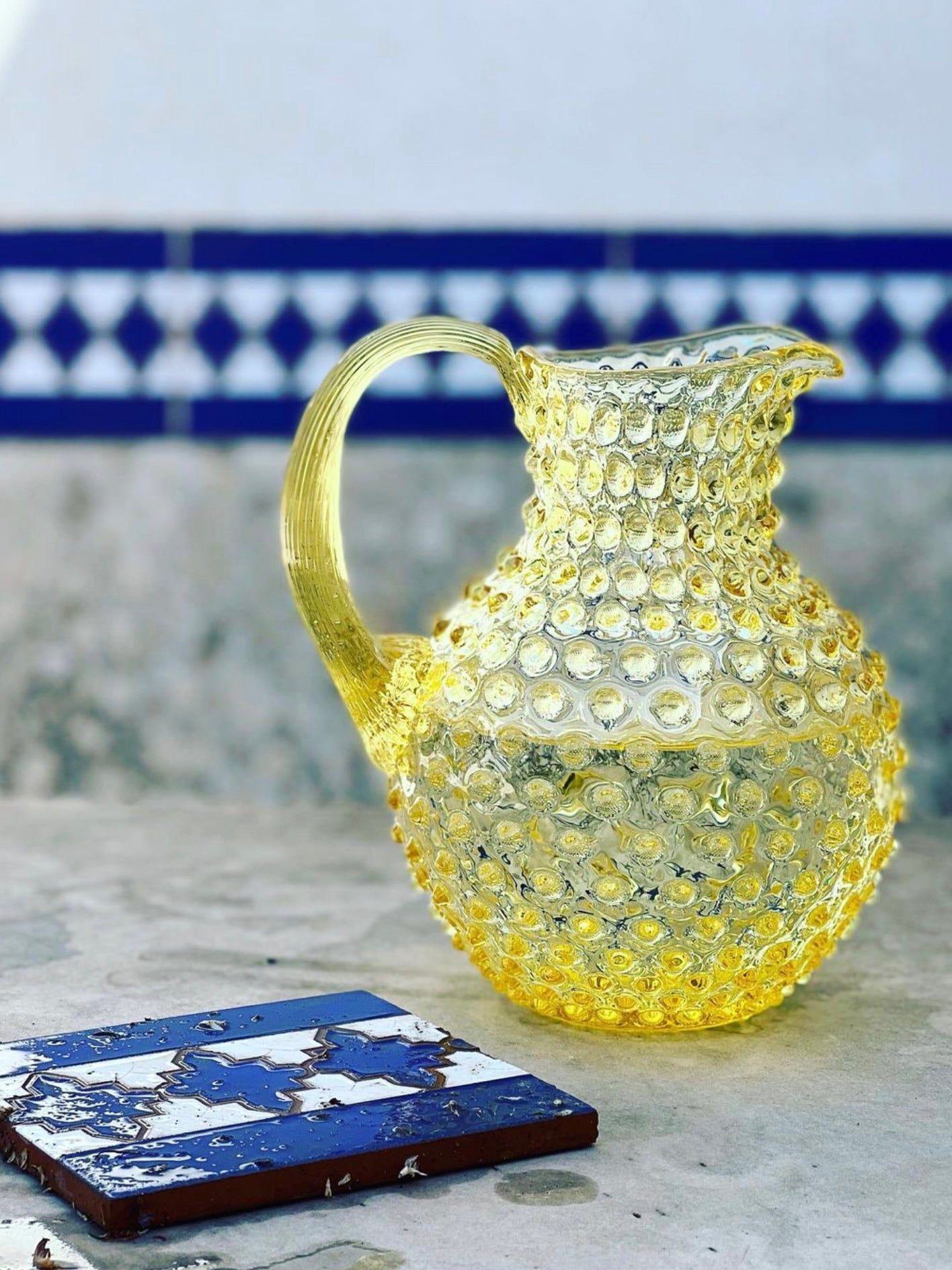 Paris hobnail jug 2 L, Citron yellow