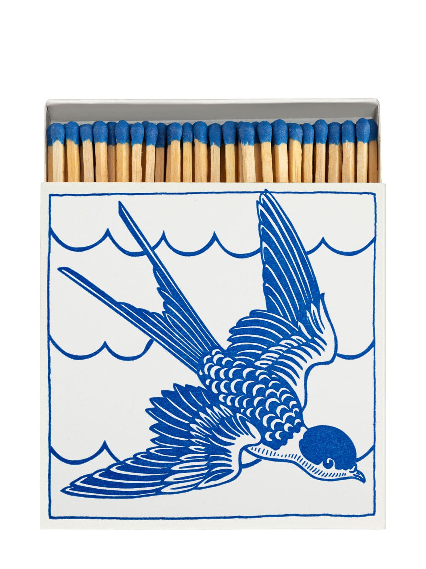 Swallow blue and white matchbox