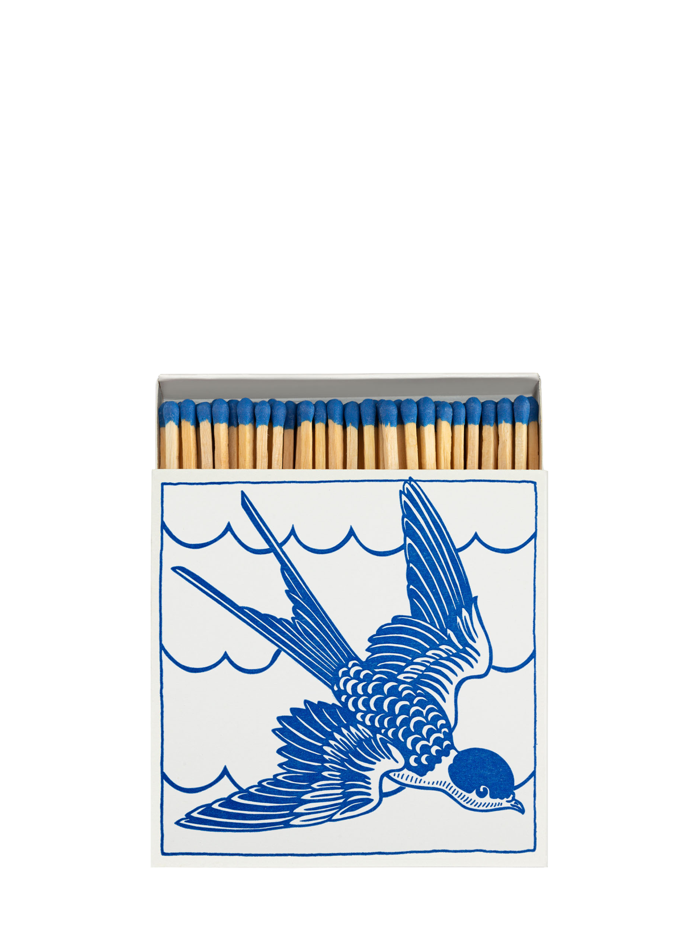 Swallow blue and white matchbox