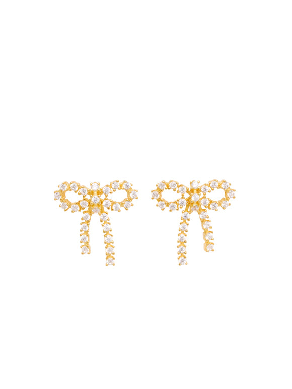 Arco Small Crystal Studs Clear, silverplated