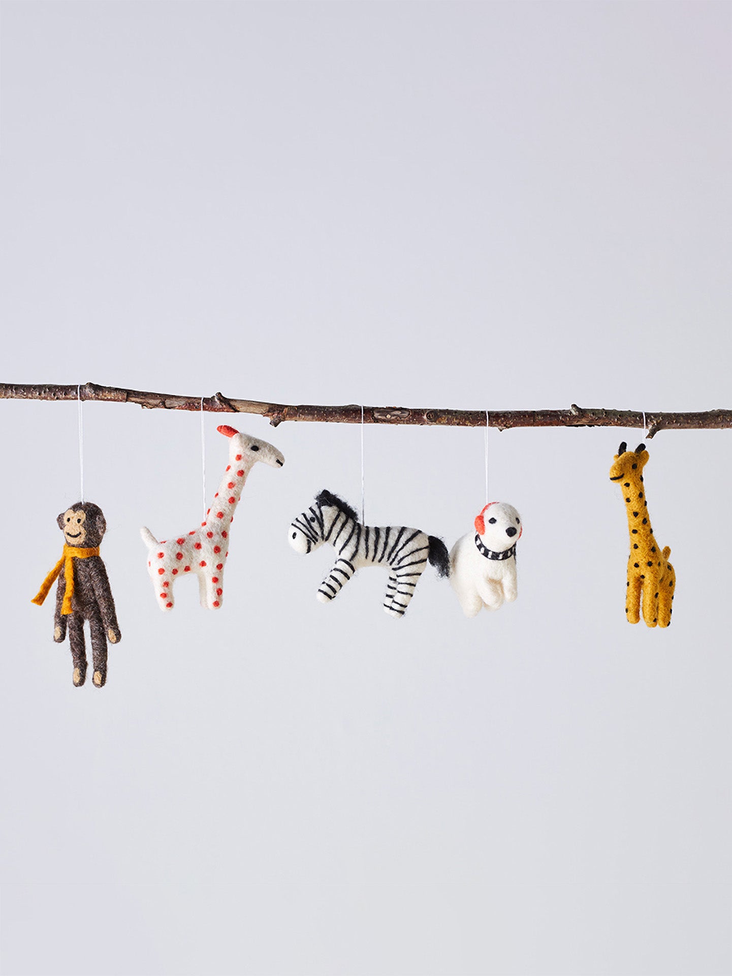 Giraffe woollen hanging ornament