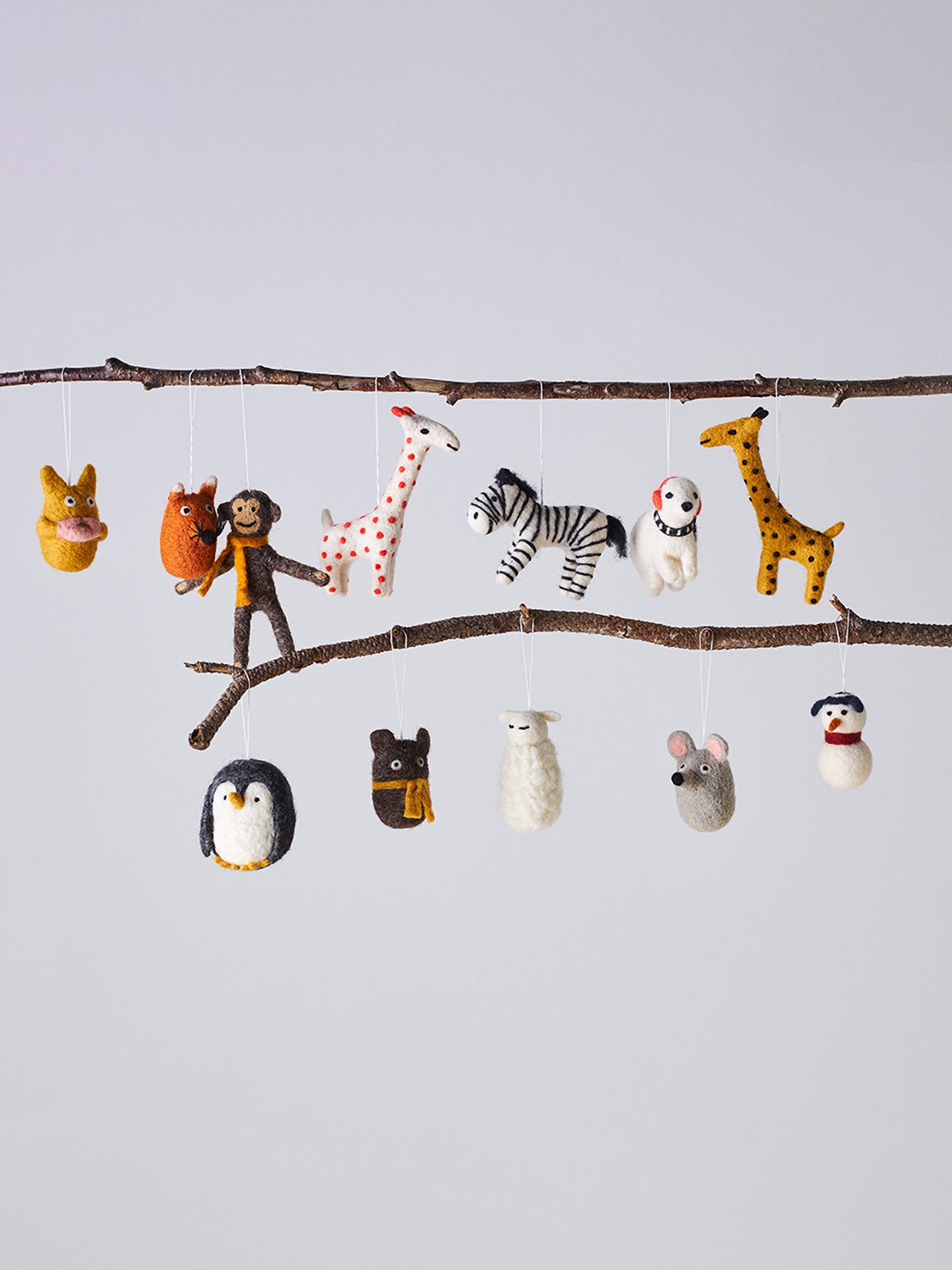 Giraffe woollen hanging ornament