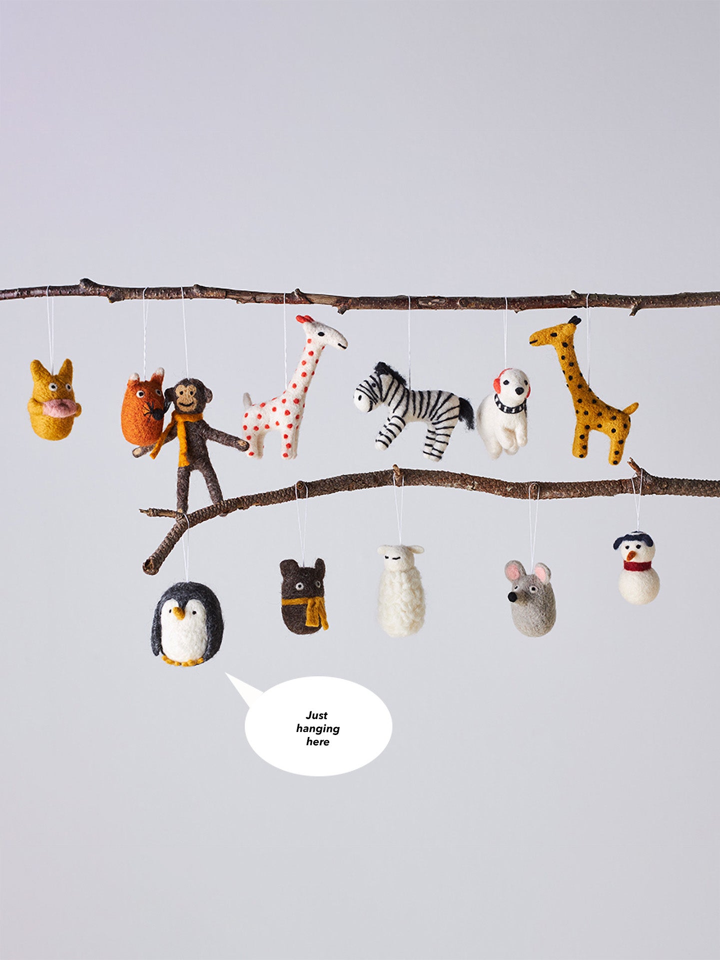 Giraffe woollen hanging ornament