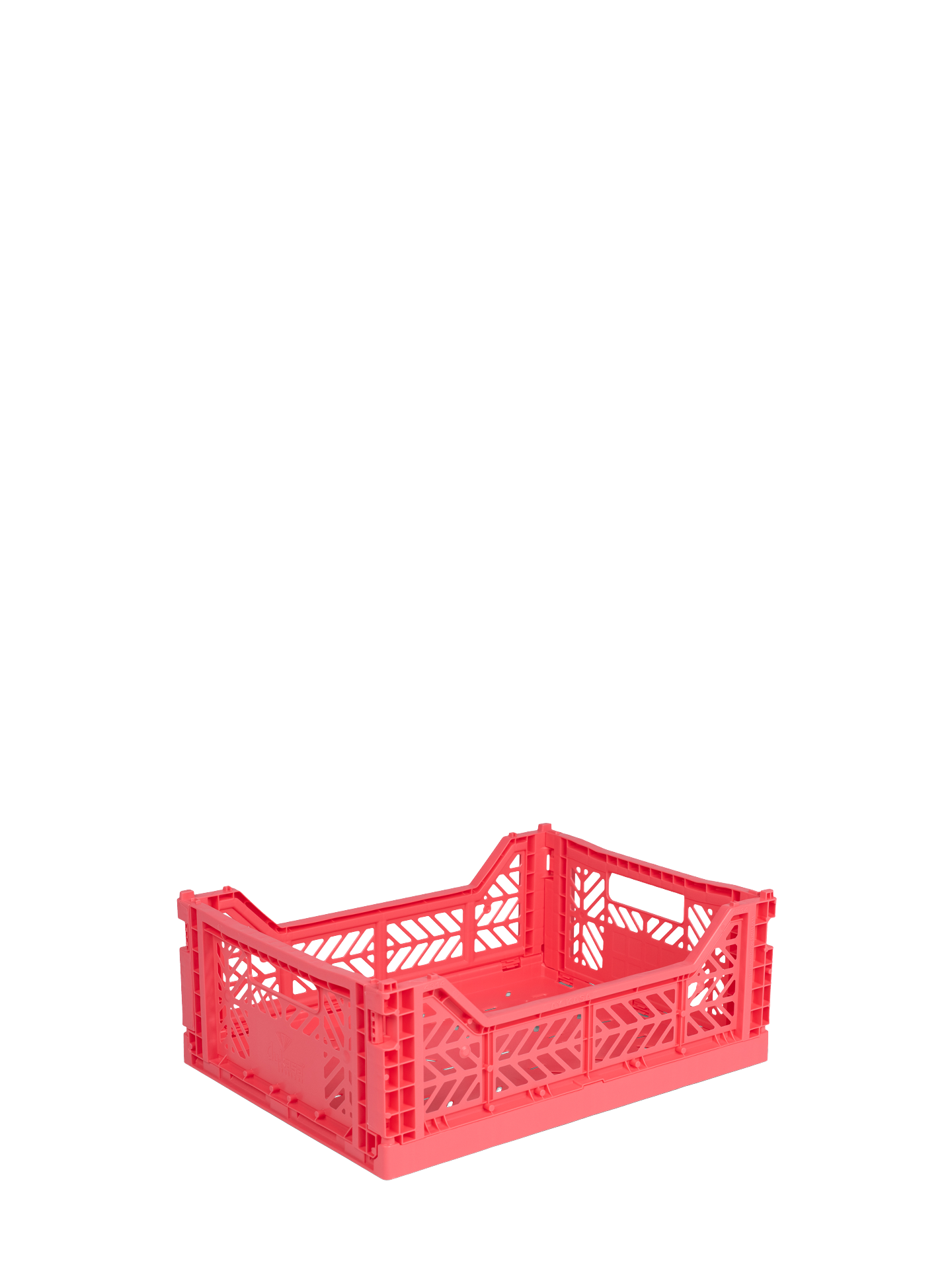 Easy to fold when not in use, the Aykasa medium size plastic storage crate in Dark pink can be stacked on top of each other and the colour range has a perfect hue for any room.