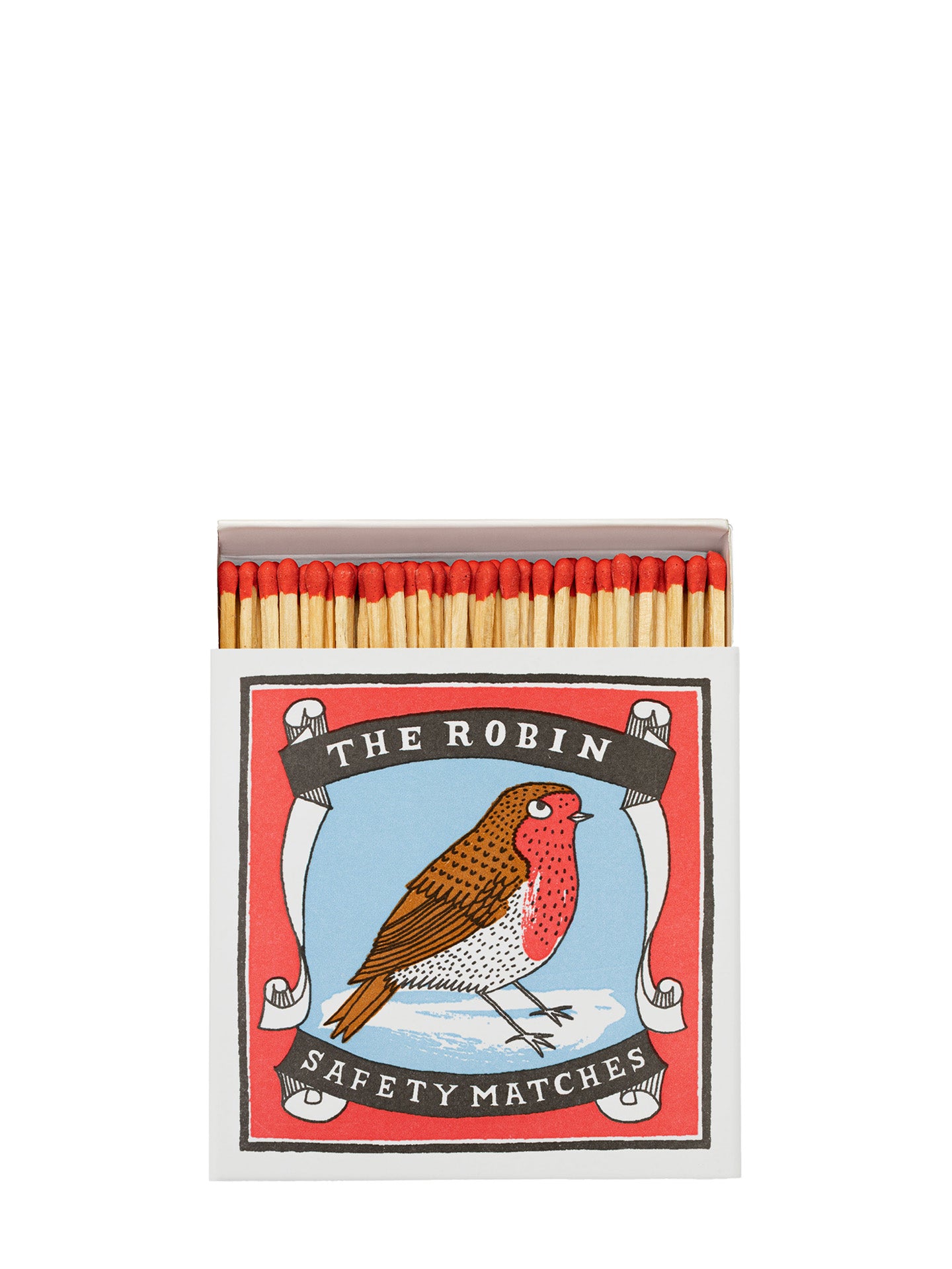 The Robin on winter matchbox
