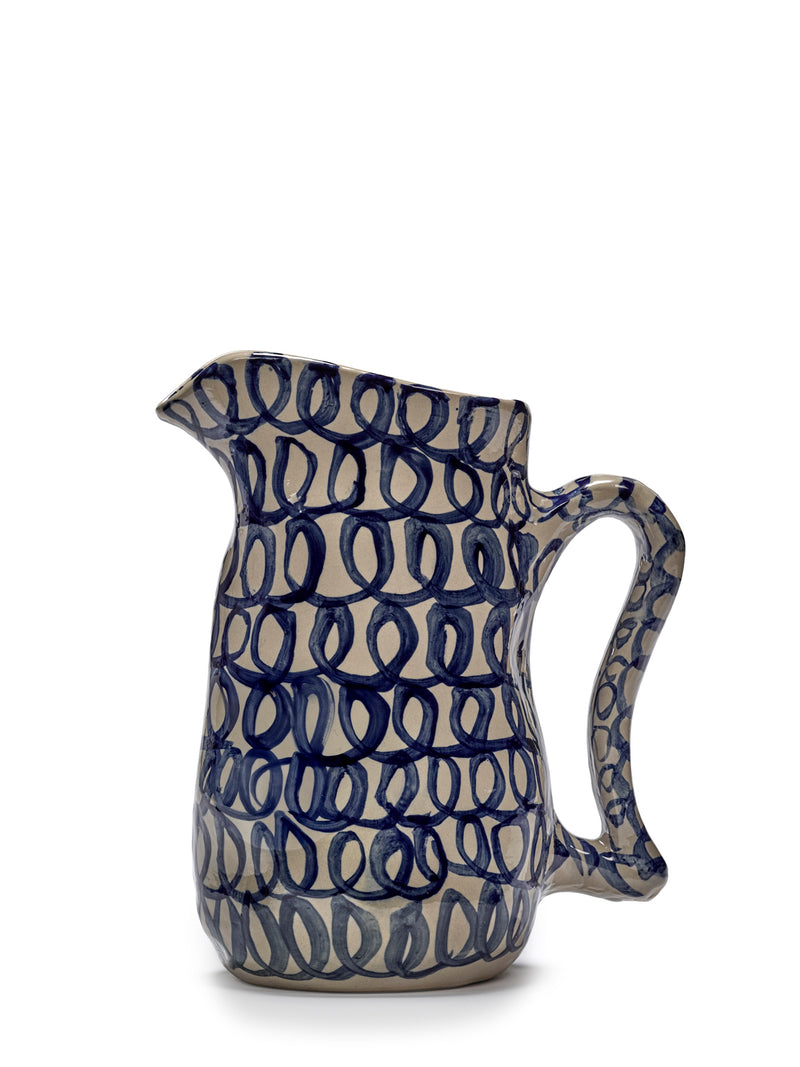 Charly ceramic jug, blue