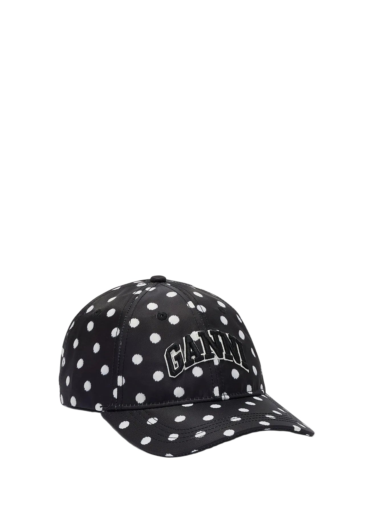 Printed nylon cap dot print, black-white