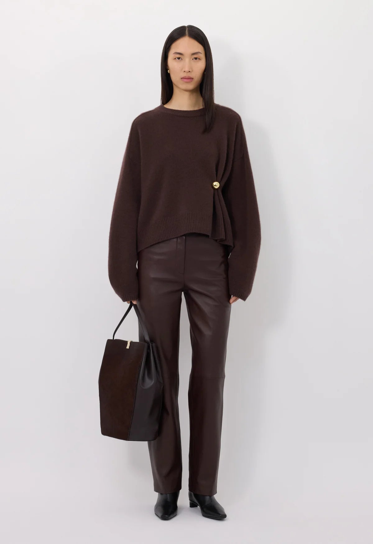 Bill draped sweater, Brown