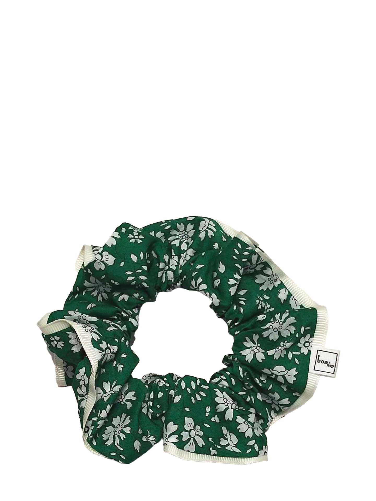 Cotton Hair scrunchie, Green Liberty print