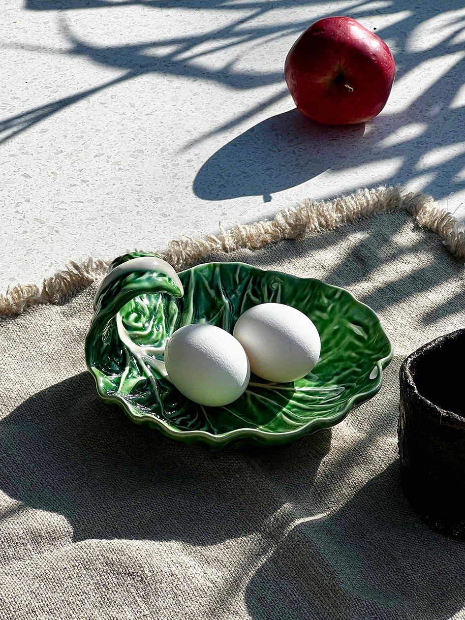Curved Cabbage Leaf Bowl (18,5cm), green