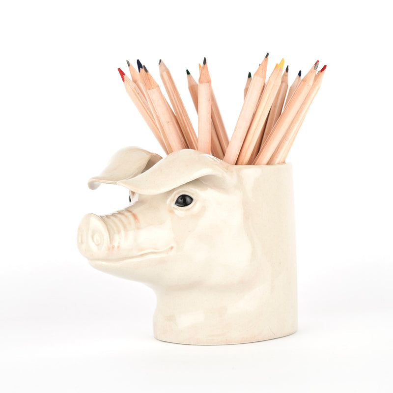 British lop pig pencil pot