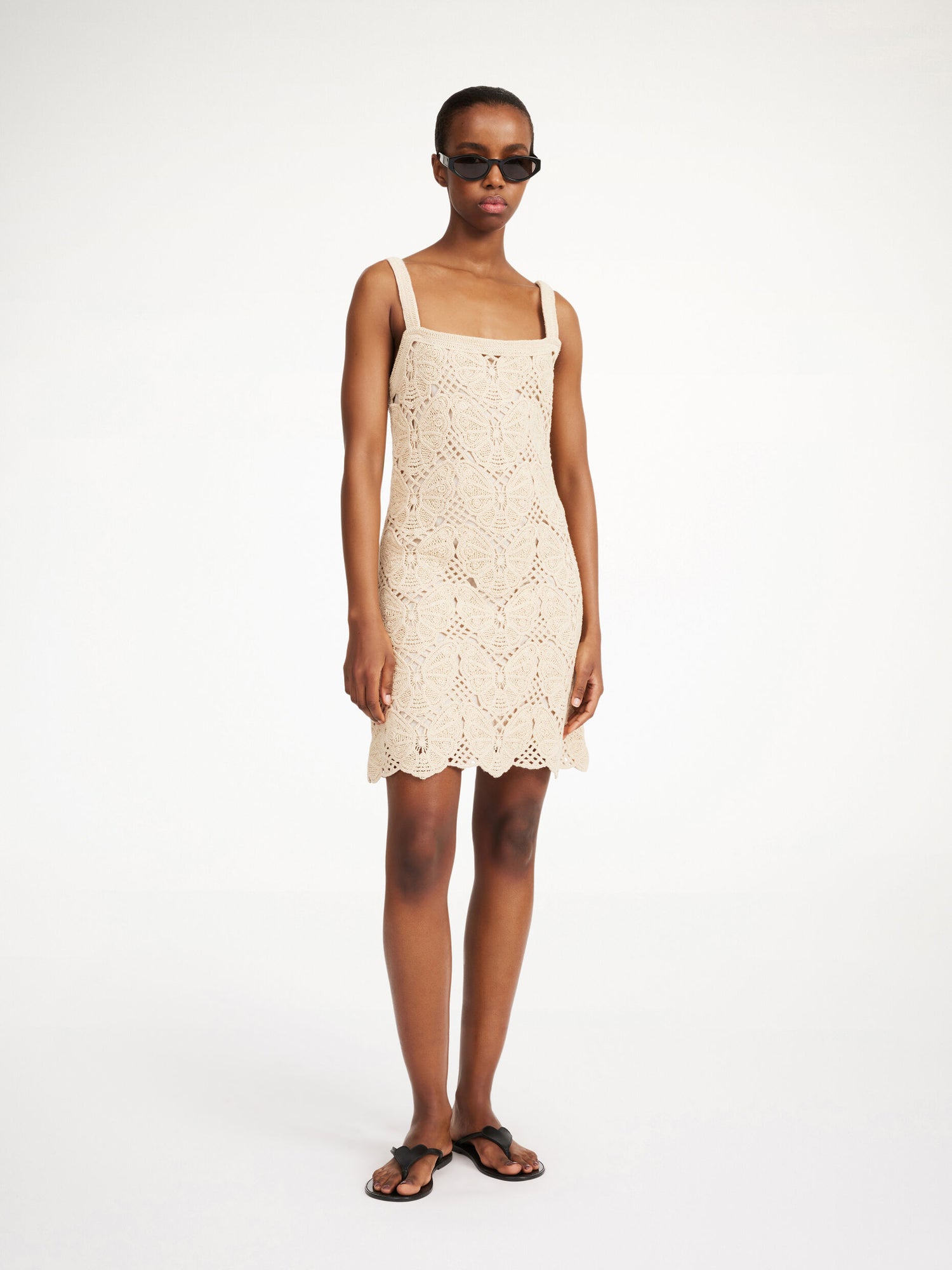 Falla butterfly crochet dress, oyester gray