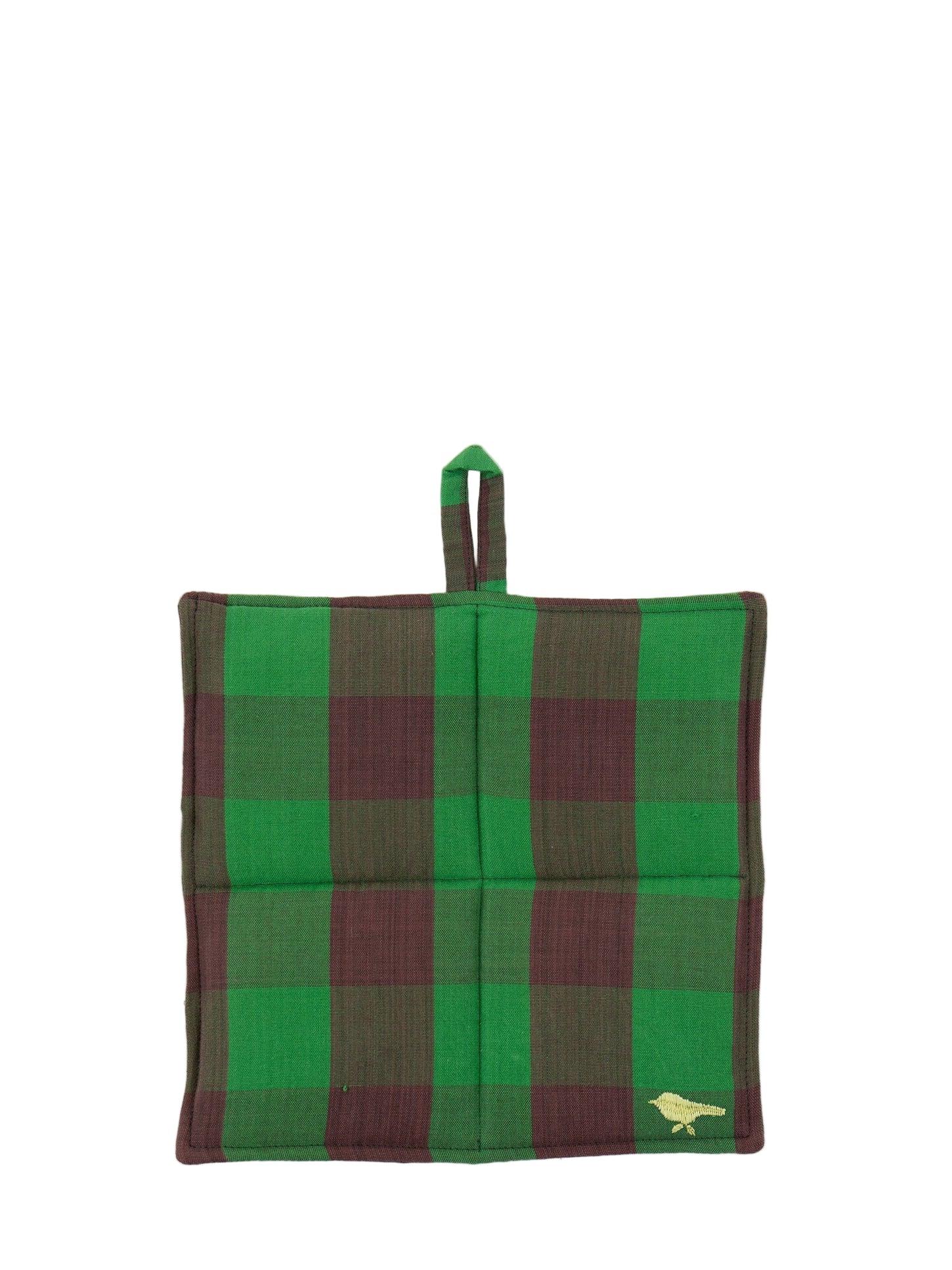 Noel potholder, green/brown