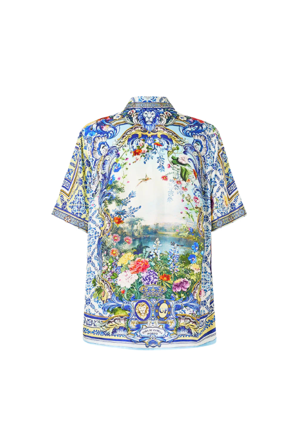 Classic silk shirt, 'wall to wall wonders' print