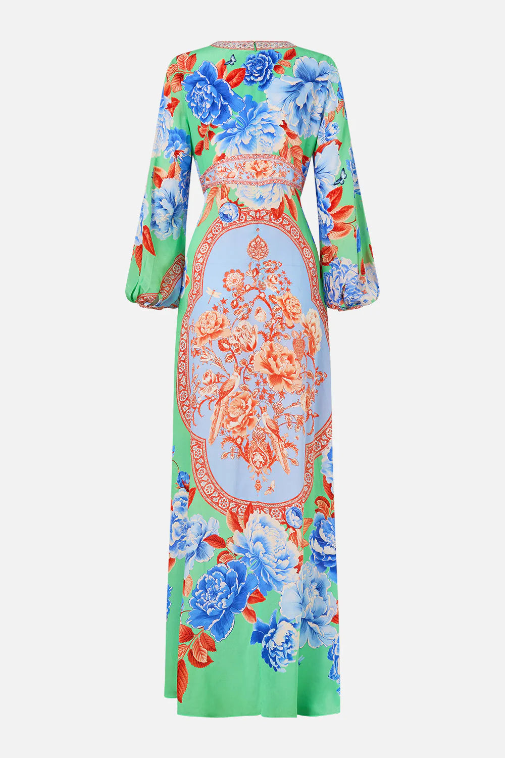 Printed lantern sleeve dress, topkapi pop print