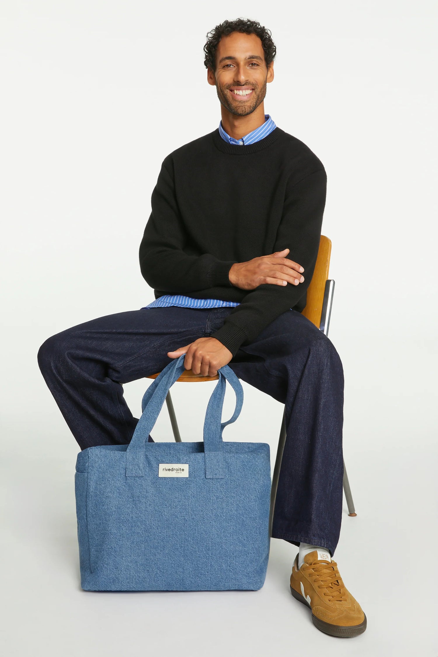 Celestins 24-hour bag, stone washed denim