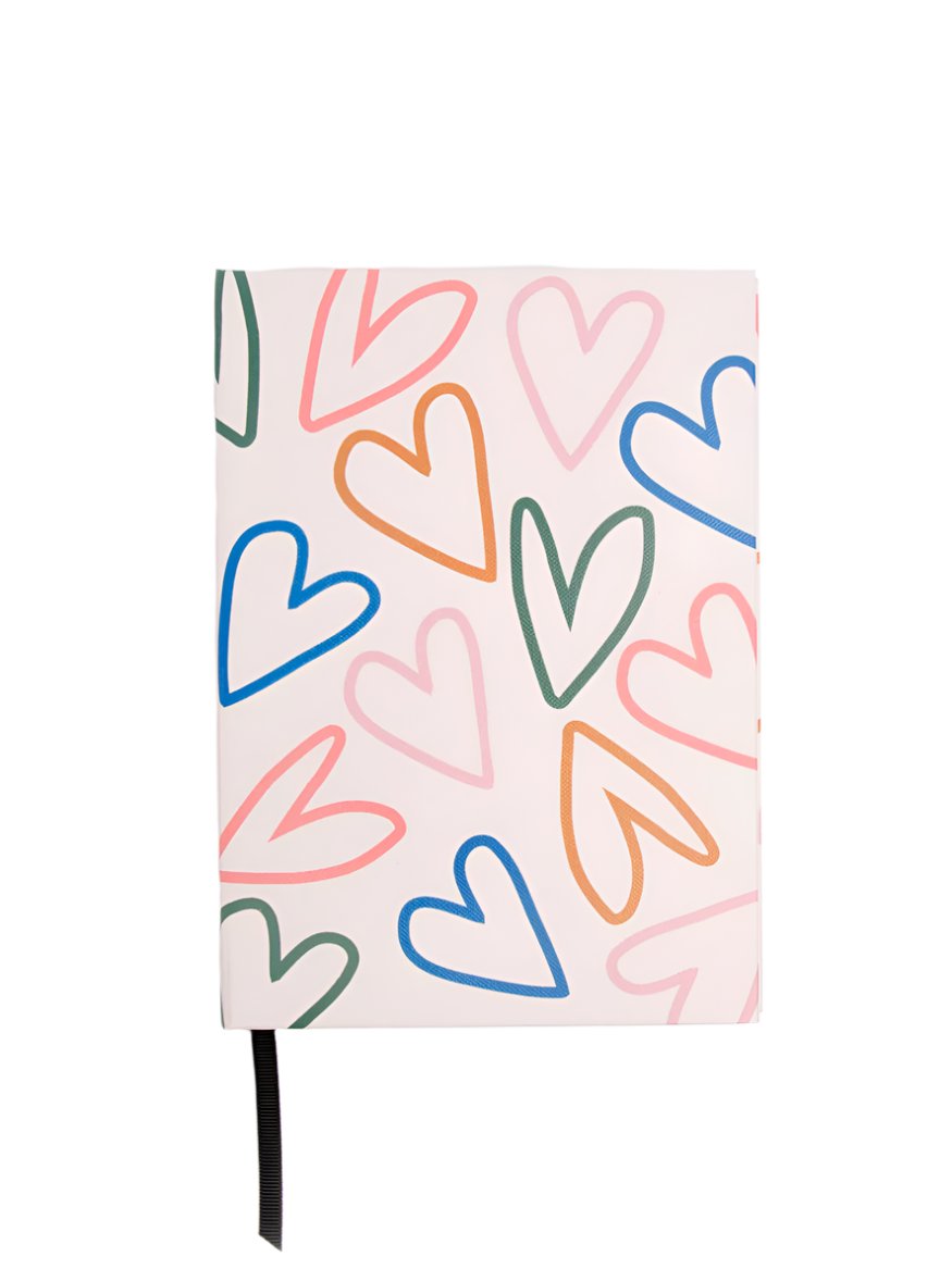 Multi Hearts small casebound notebook by Caroline Gardner