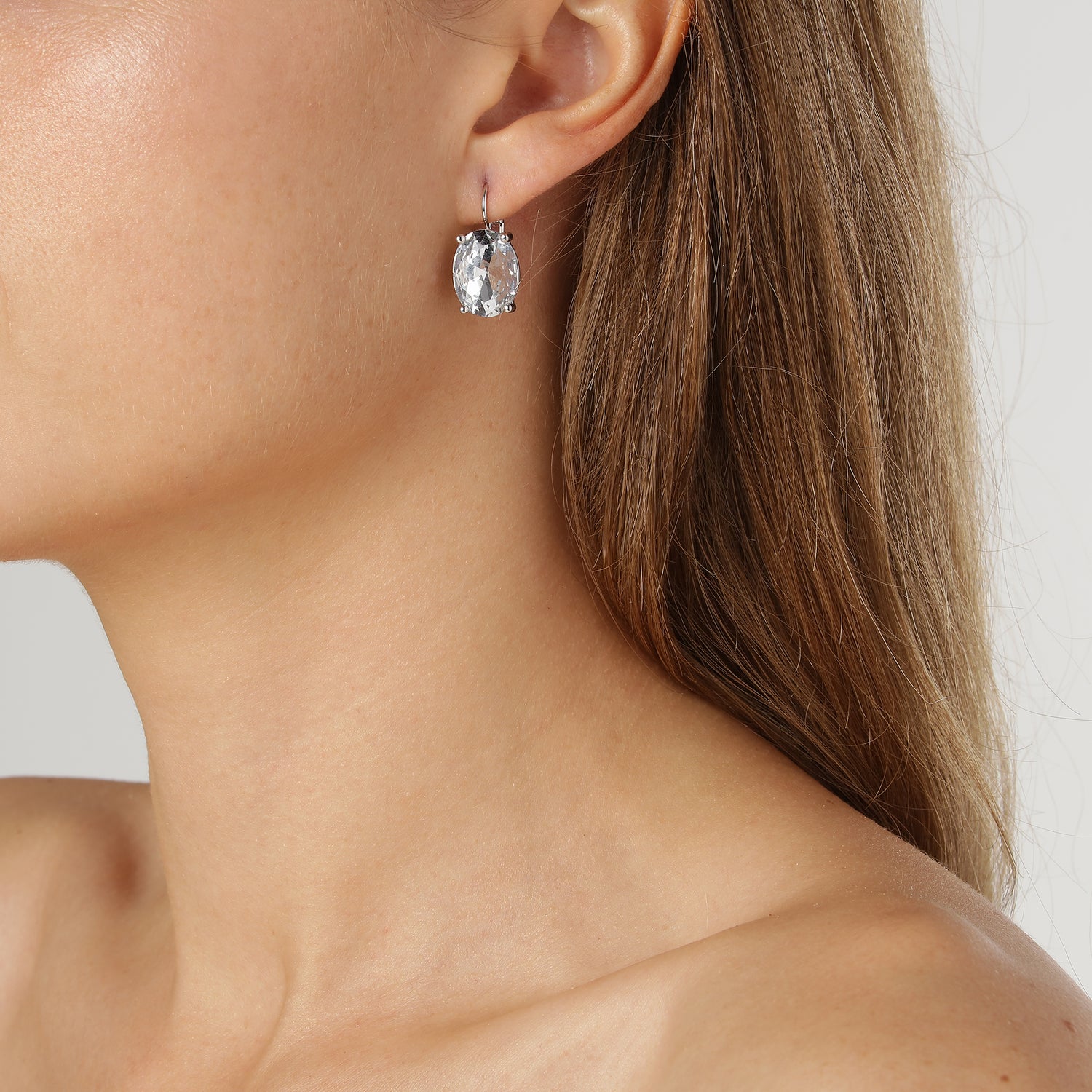 CHANTAL earrings, silver - clear crystal