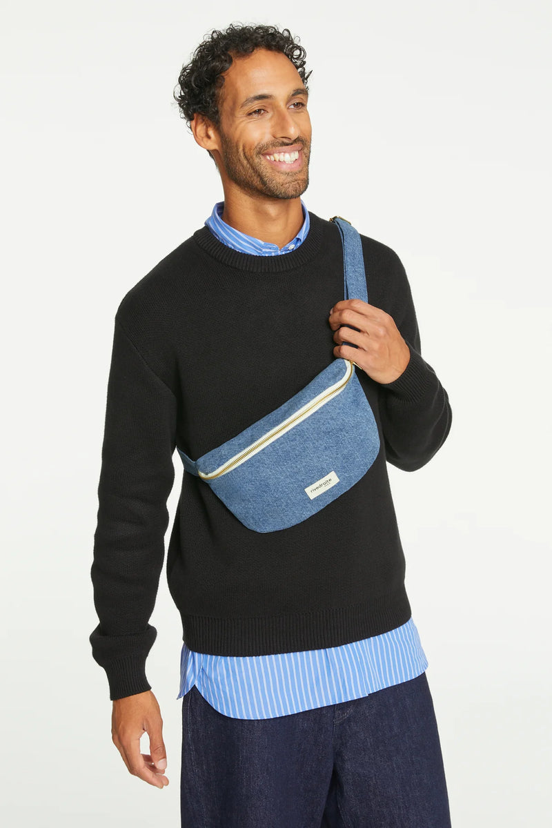 Custine waist bag, stone washed denim