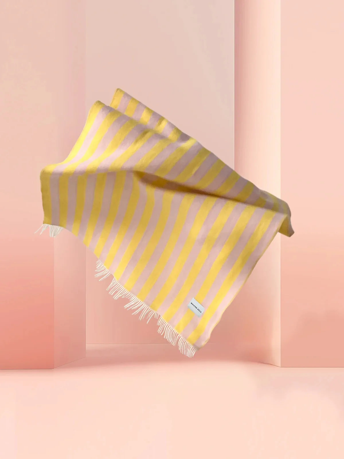 Candy wrap wool blanket, Pink-Yellow