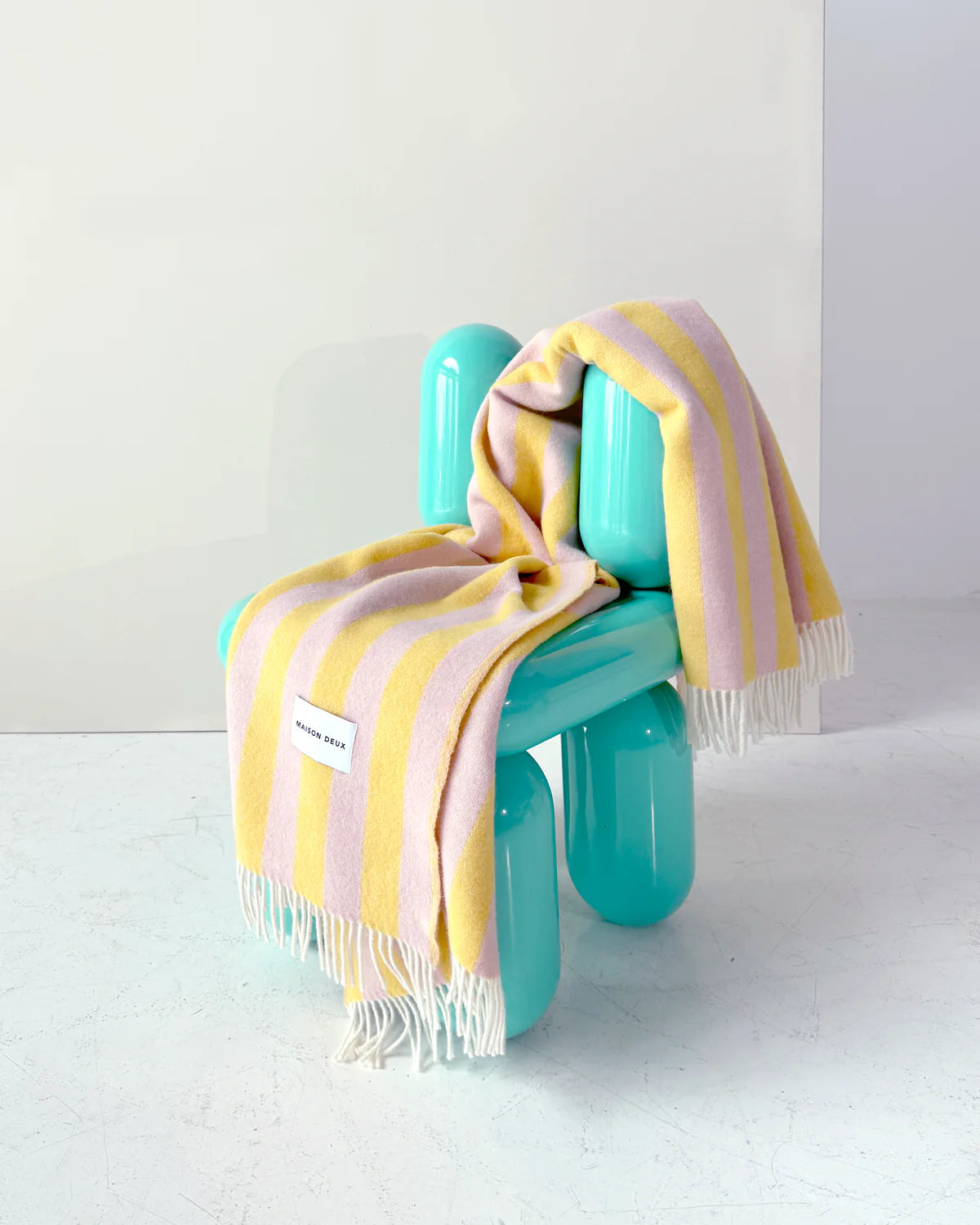 Candy wrap wool blanket, Pink-Yellow