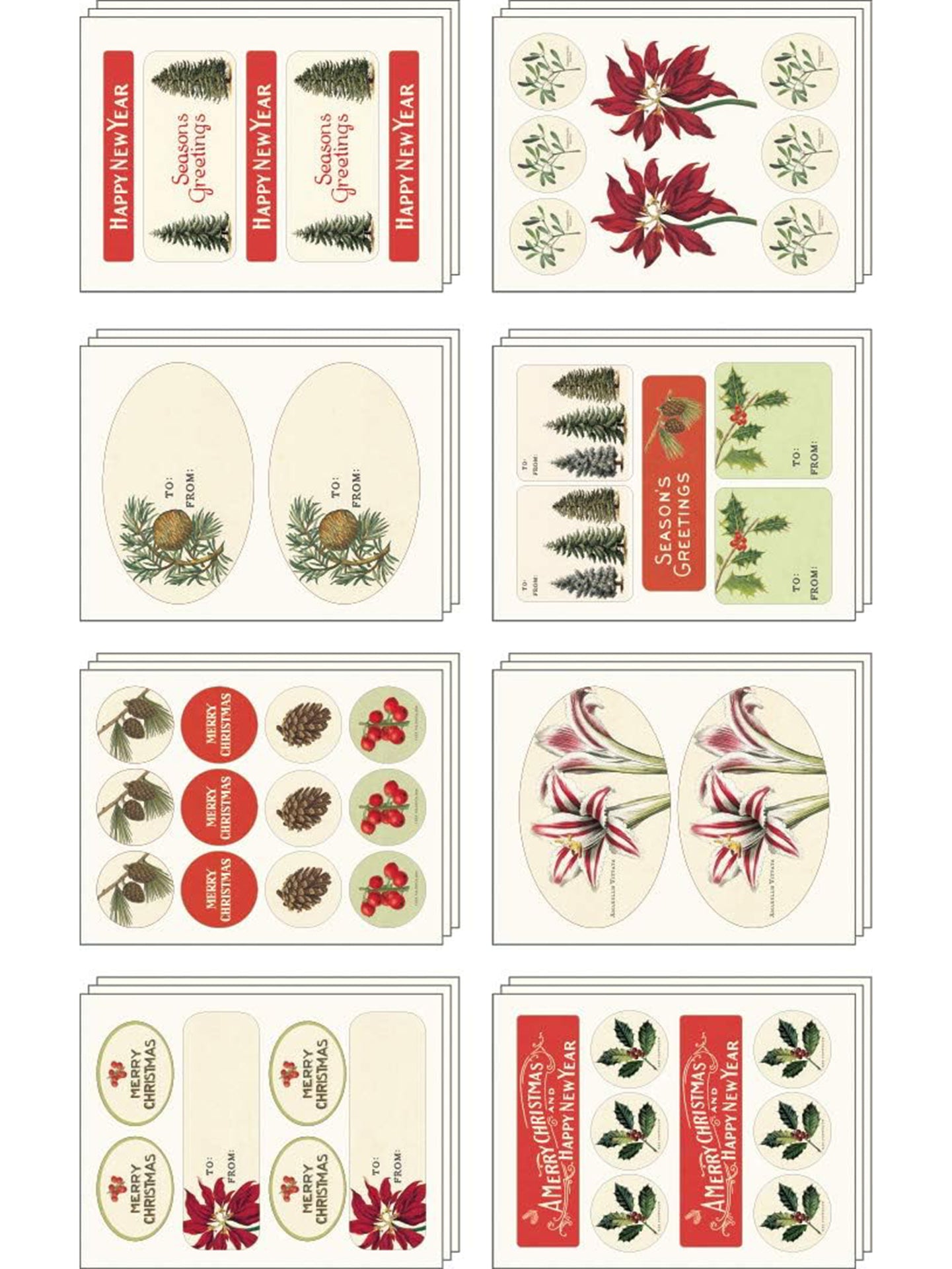Christmas Botanicals Stickers in Tin