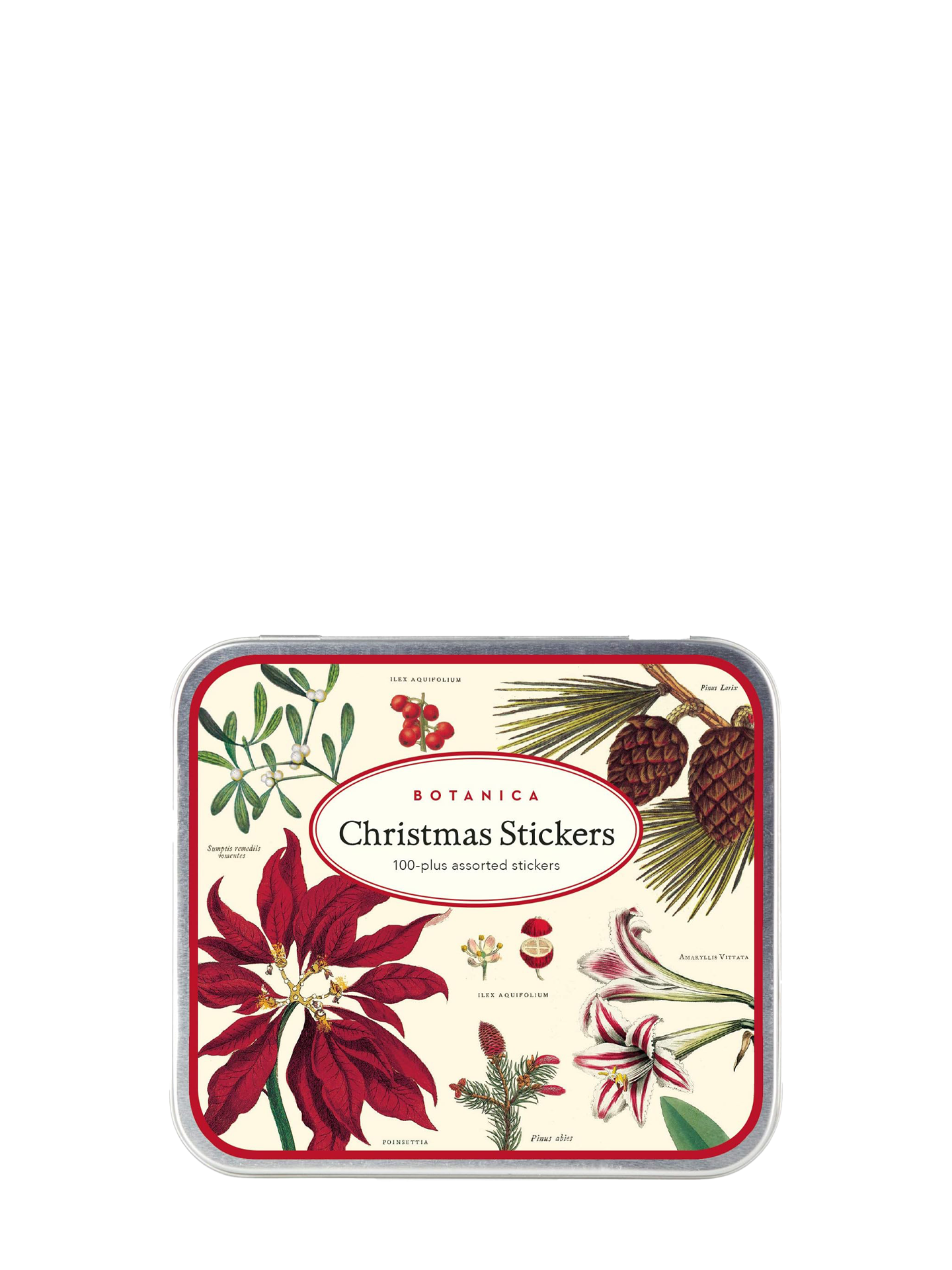 Christmas Botanicals Stickers in Tin