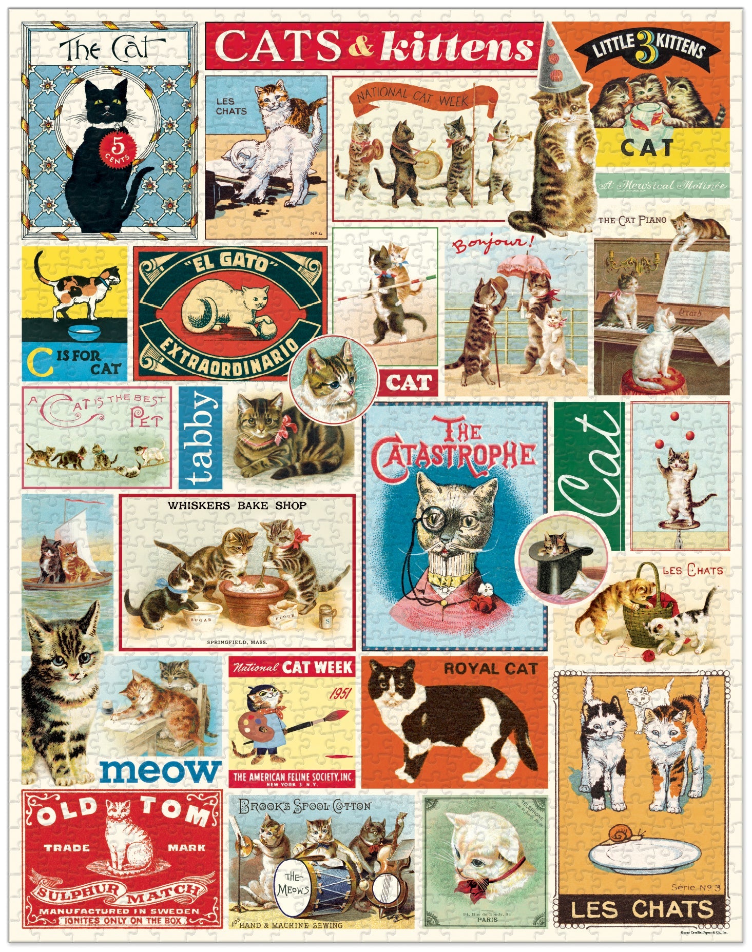 Vintage Puzzle, Cats & Kittens (1000 pcs)