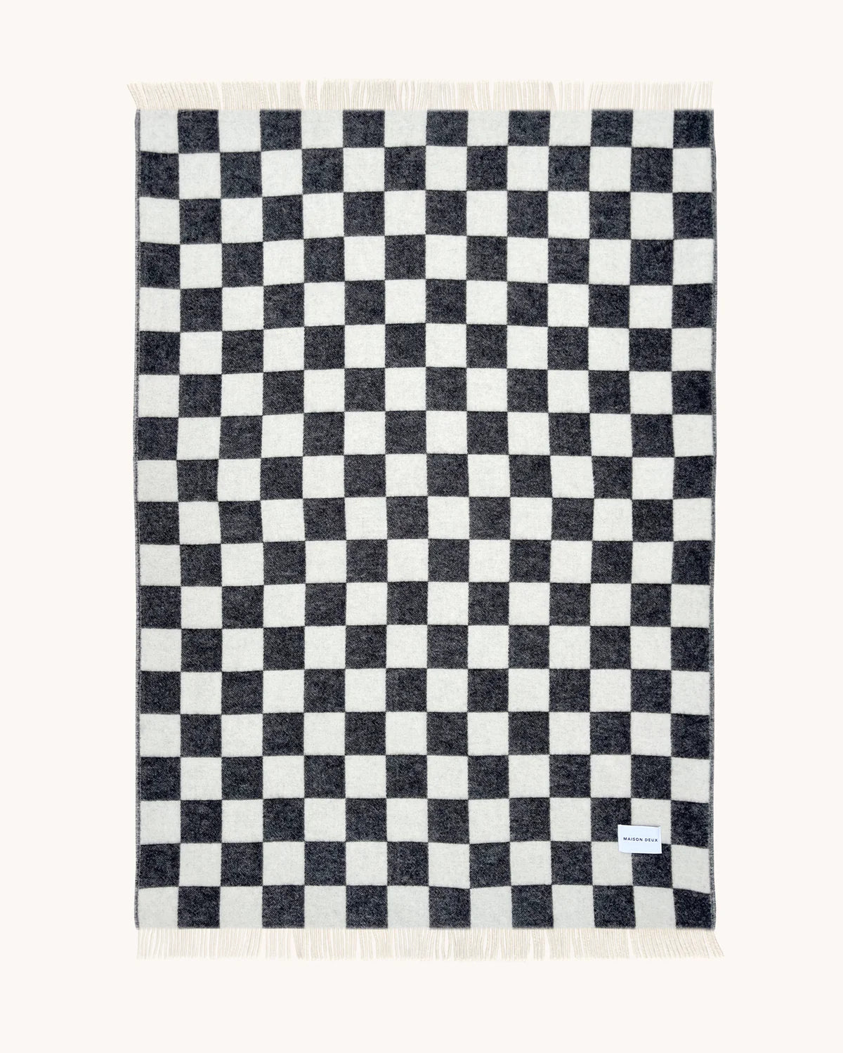 Checkerboard blanket, black-white
