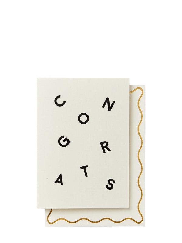Greeting card with 'CONGRATS' text on a white background