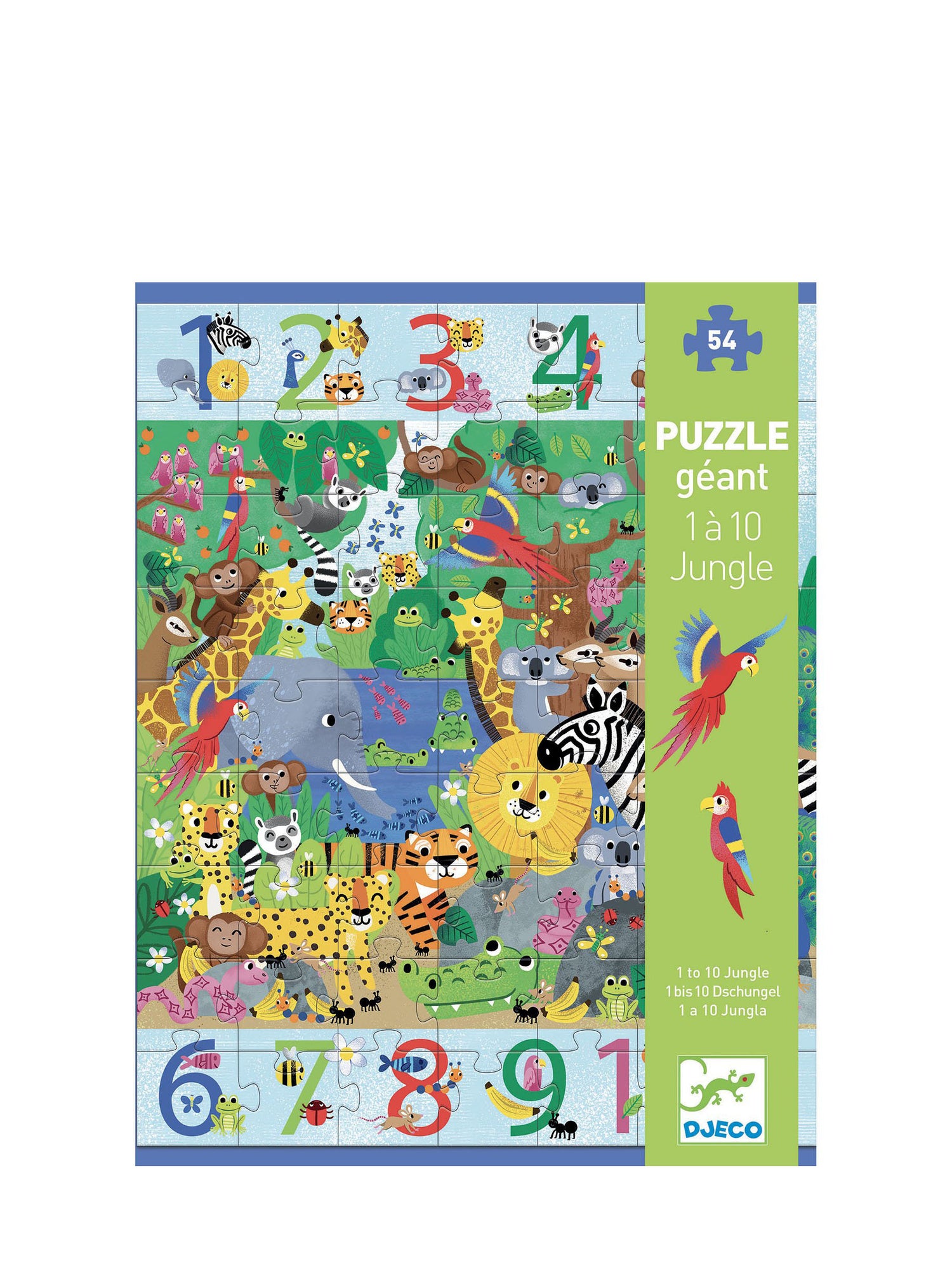 Giant puzzle with numbers, 54 pieces