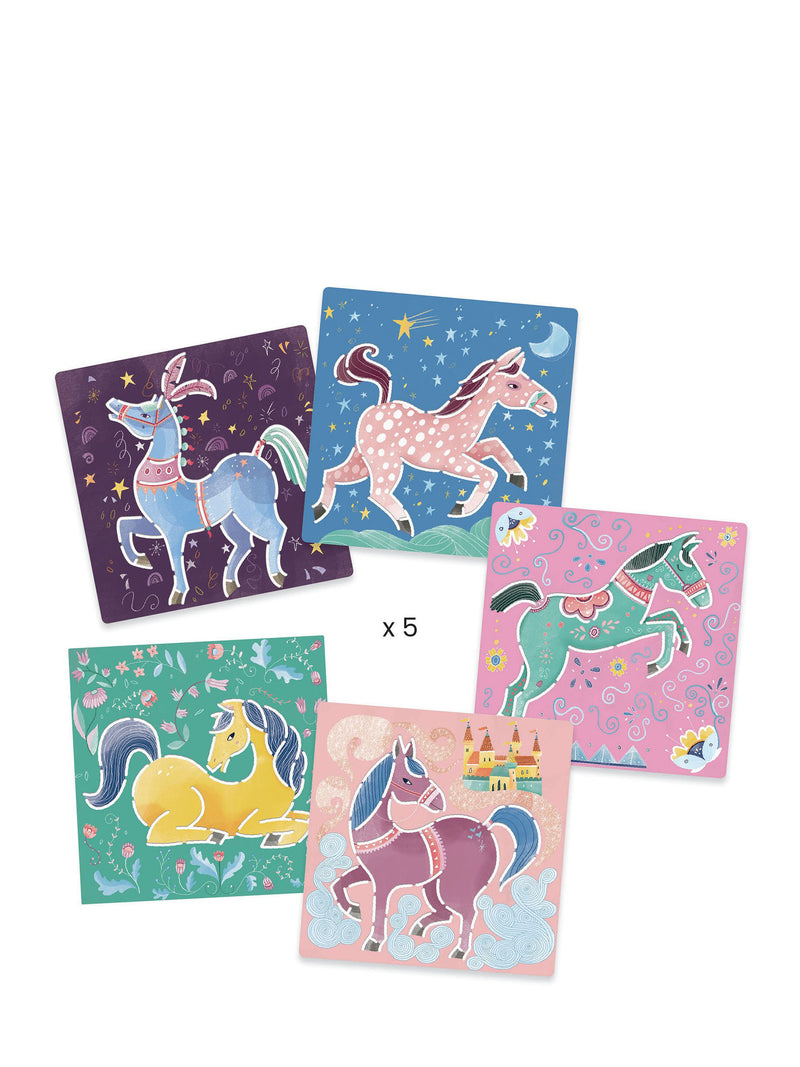 Stencil set Horses