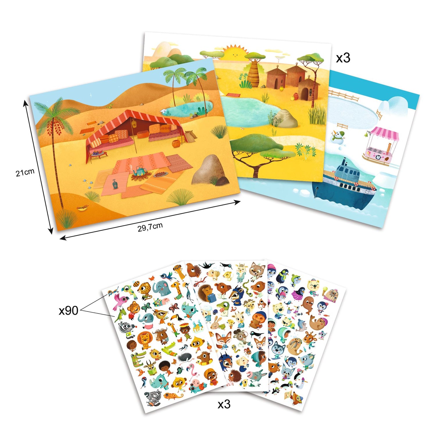 Craft set, Savannah, desert, and North Pole: time for fun!