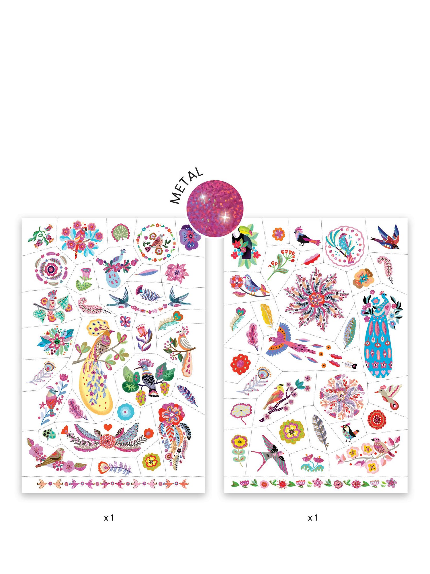 Play tattoo set 'Bright birds'