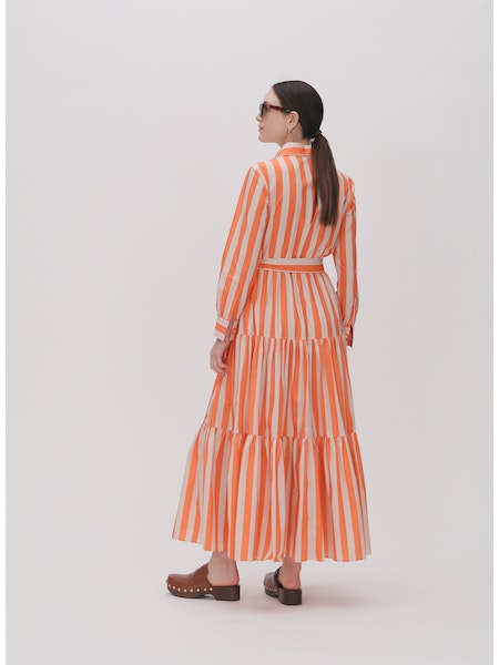 Bellini riviera silk twill dress, orange