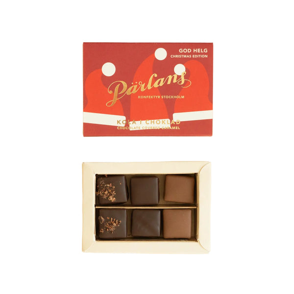 Winter edition chocolate-covered caramels, 6 caramels