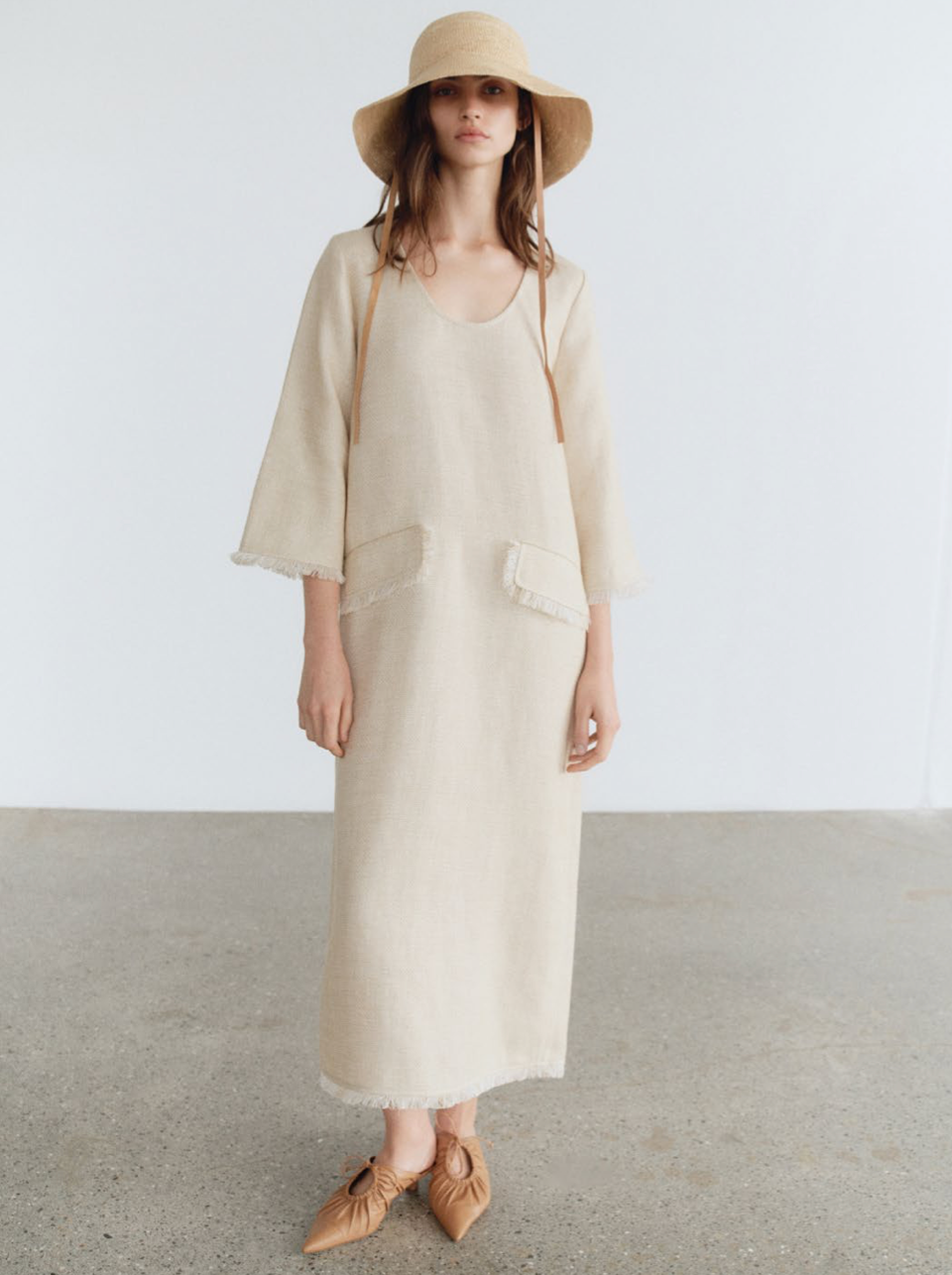 Delany dress, wood colour