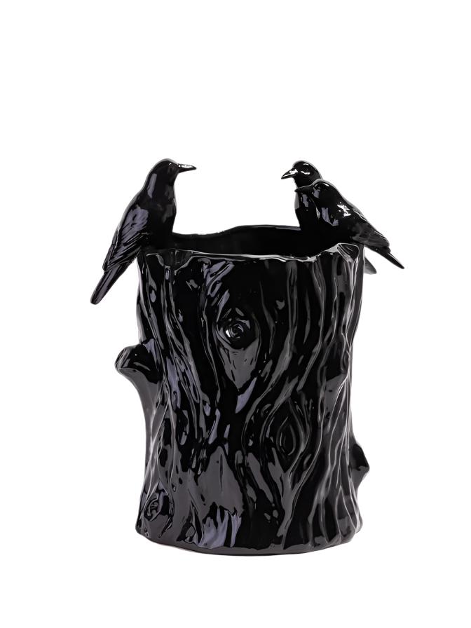 Raven vase, black (25x33cm)