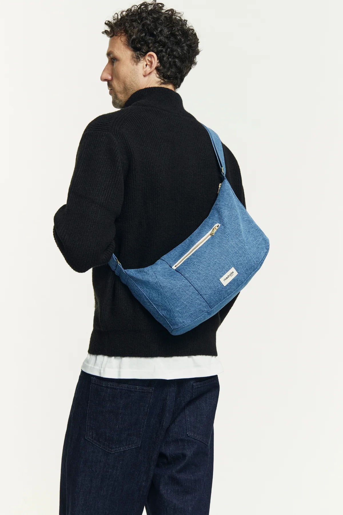 Mini Charlot bag, stone washed denim